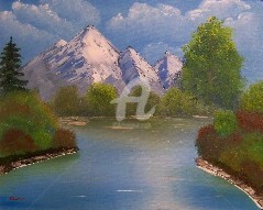Peinture intitulée "Stiller See" par Werner Stropnik, Œuvre d'art originale, Huile