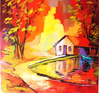 Peinture intitulée "La maison du repos" par Jacky Dumergue, Œuvre d'art originale, Huile