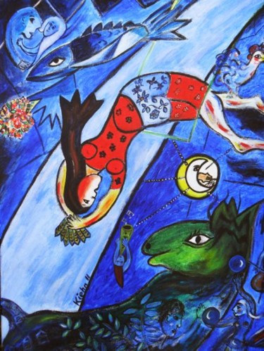 Painting titled "Circus, homenaje a…" by Georg Kiehn, Original Artwork