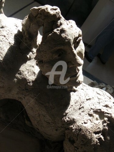 Sculpture intitulée "terre_portrait.JPG" par Véronique Soitel, Œuvre d'art originale
