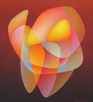 Painting titled "Interplay III." by Orest Dubay, Original Artwork, Oil