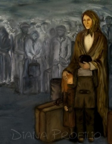 Pintura titulada "Una historia de Inm…" por Diana Profilio, Obra de arte original, Otro