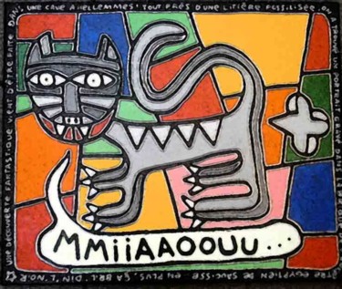 Peinture intitulée "chatphospho" par Damien Deltour, Œuvre d'art originale