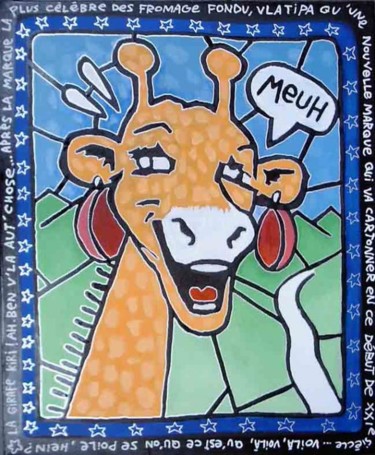 Peinture intitulée "girafe kiri" par Damien Deltour, Œuvre d'art originale