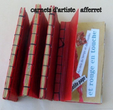 Sculpture intitulée "petits carnets roug…" par Anne-Frédérique Ferret, Œuvre d'art originale, Autre
