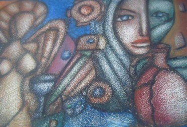 Painting titled "de la serie musas" by Oscar Franco, Original Artwork