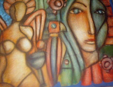 Painting titled "de la serie musas" by Oscar Franco, Original Artwork