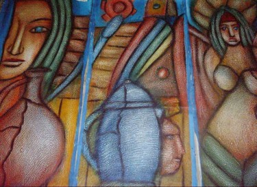 Painting titled "triptico" by Oscar Franco, Original Artwork