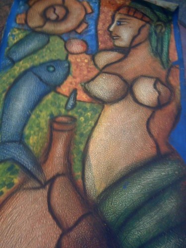 Painting titled "acuario" by Oscar Franco, Original Artwork