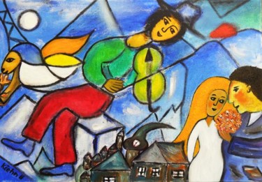 Painting titled "El Violinista" by Georg Kiehn, Original Artwork