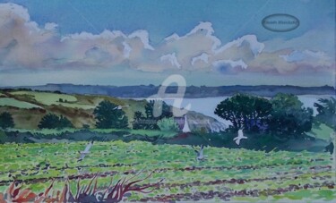 Peinture intitulée "Abord de la rade de…" par Claude Marchalot, Œuvre d'art originale, Aquarelle