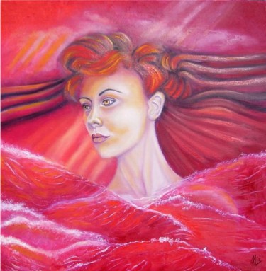 Peinture intitulée "La reine rouge" par Alix, Œuvre d'art originale, Huile