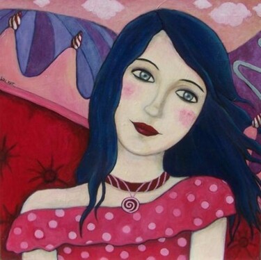Peinture intitulée "Rose bonbon" par Lou Kat, Œuvre d'art originale, Acrylique Monté sur Châssis en bois
