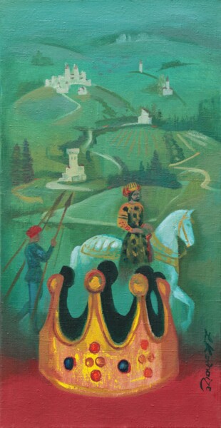 Painting titled "The Crown of the Ki…" by Laine Kainaize, Original Artwork, Oil