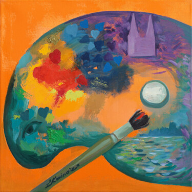 Painting titled "My sources of force" by Laine Kainaize, Original Artwork, Oil