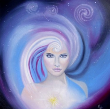 Peinture intitulée "A star in the heart…" par Alix, Œuvre d'art originale, Huile