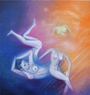 Peinture intitulée "The Big Crunch" par Alix, Œuvre d'art originale, Huile