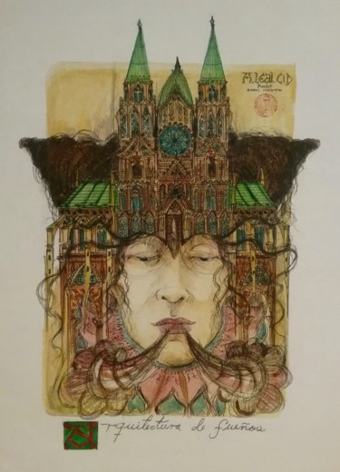 Drawing titled "Arquitectura de sue…" by Alexander Leal Cid, Original Artwork