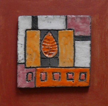 Design intitulée "tableau feuille" par Armelle Colombier, Œuvre d'art originale
