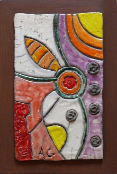 Design intitulée "tableau fleur" par Armelle Colombier, Œuvre d'art originale