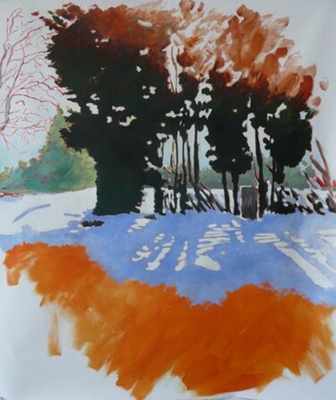 Peinture intitulée "orange cadmium moye…" par Marie-Odile Ginies, Œuvre d'art originale, Acrylique
