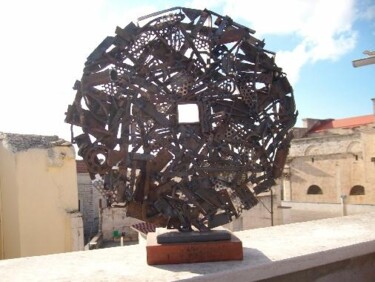 Skulptur mit dem Titel "Imago mundi" von Morgese Giovanni, Original-Kunstwerk, Metalle