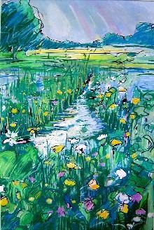 Peinture intitulée "Paysage" par Catherine Suchocka, Œuvre d'art originale