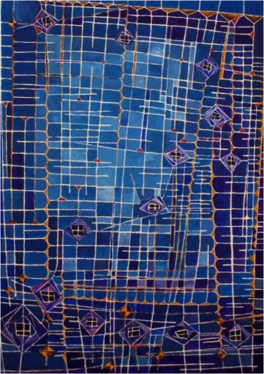Painting titled "IKB Judite" by Jose Carlos Sarmento, Original Artwork, Oil