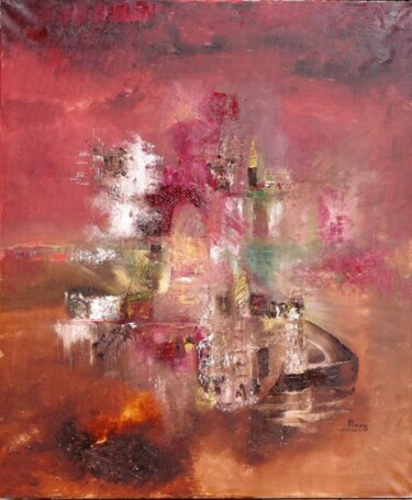 Malerei mit dem Titel "grand tableau rouge…" von Mona Roussette, Original-Kunstwerk