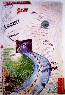 Dessin intitulée "Carte de Voeux'2000…" par Catherine Suchocka, Œuvre d'art originale