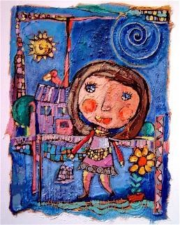 Peinture intitulée "En promenade..." par Catherine Suchocka, Œuvre d'art originale