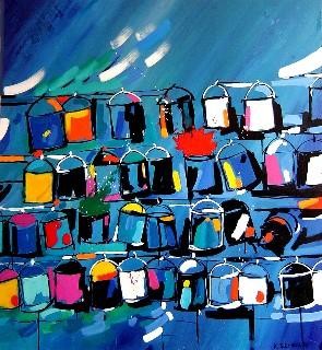 Peinture intitulée "La symphonie des co…" par Catherine Suchocka, Œuvre d'art originale, Huile
