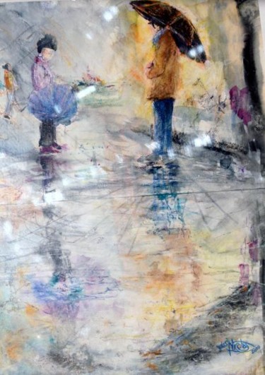 Peinture intitulée "Après l'averse" par Rémy Nicolas Graphite, Œuvre d'art originale, Autre