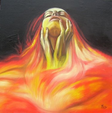 Peinture intitulée "Burst of sun" par Alix, Œuvre d'art originale, Huile