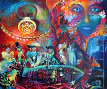 Peinture intitulée "Théâtre" par Oxana Zaika, Œuvre d'art originale, Autre