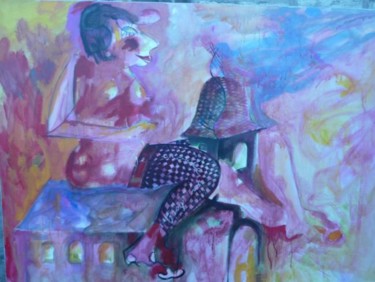 Peinture intitulée ""Les Temps Modernes"" par Jessuro, Œuvre d'art originale, Huile