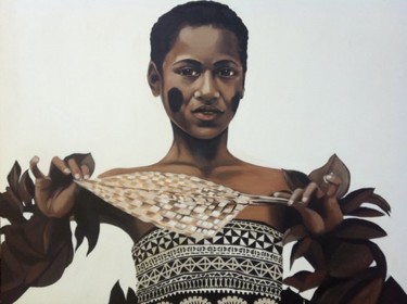 Painting titled "Meke Lewa, Fiji Isl…" by Penelope Casey, Original Artwork, Oil