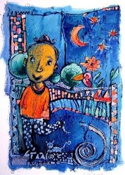 Peinture intitulée "Au clair de la lune…" par Catherine Suchocka, Œuvre d'art originale