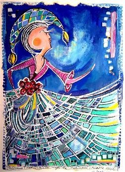 Peinture intitulée "Colombine" par Catherine Suchocka, Œuvre d'art originale