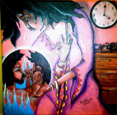 Painting titled "the crystal ball" by Helene, Original Artwork