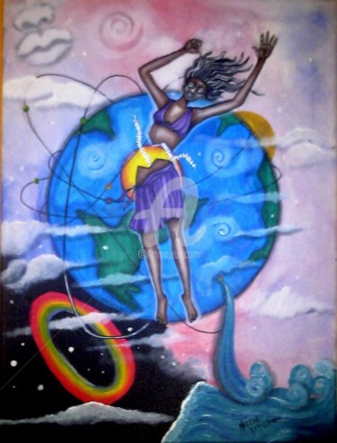 Painting titled "the world is hurting" by Helene, Original Artwork