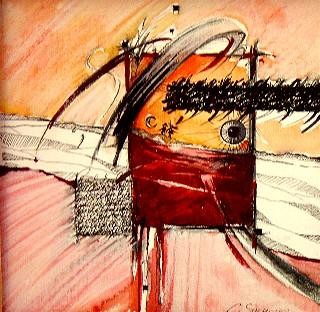 Peinture intitulée "Petit rouge" par Catherine Suchocka, Œuvre d'art originale