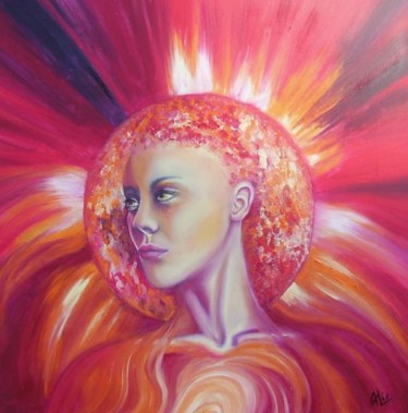 Peinture intitulée "Solar magnetism" par Alix, Œuvre d'art originale, Huile