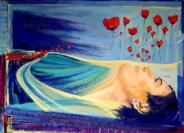 Peinture intitulée "La méditation" par Catherine Suchocka, Œuvre d'art originale