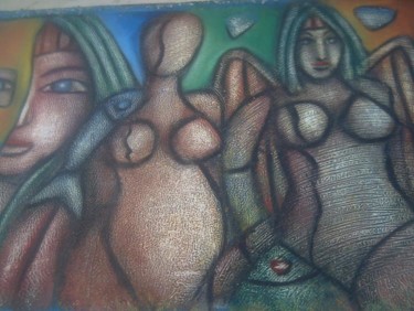 Painting titled "maternidad" by Oscar Franco, Original Artwork