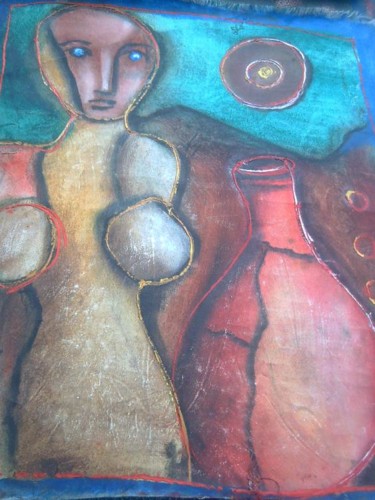 Painting titled "girl" by Oscar Franco, Original Artwork