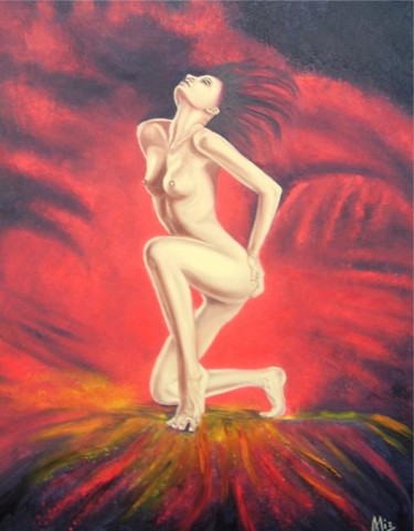 Peinture intitulée "Ignescence" par Alix, Œuvre d'art originale, Huile