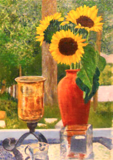 Ζωγραφική με τίτλο "Study for Sunflowers" από Bob Hudson, Αυθεντικά έργα τέχνης