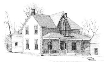 제목이 "Murphy House, Madoc"인 그림 Bob Hudson로, 원작