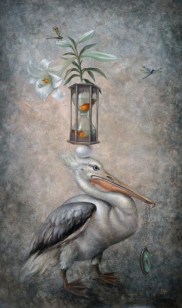 Pyramid with Pelican-2 - Original painting